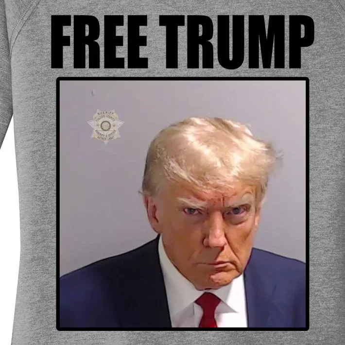 Free Donald Trump Mugshot Election Women's Perfect Tri Tunic Long Sleeve Shirt