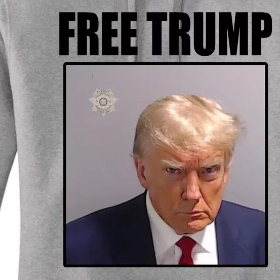 Free Donald Trump Mugshot Election Women's Pullover Hoodie