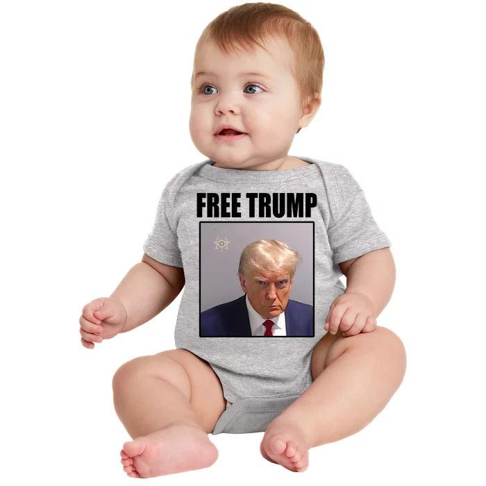 Free Donald Trump Mugshot Election Baby Bodysuit