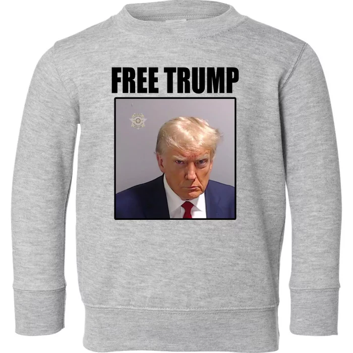 Free Donald Trump Mugshot Election Toddler Sweatshirt