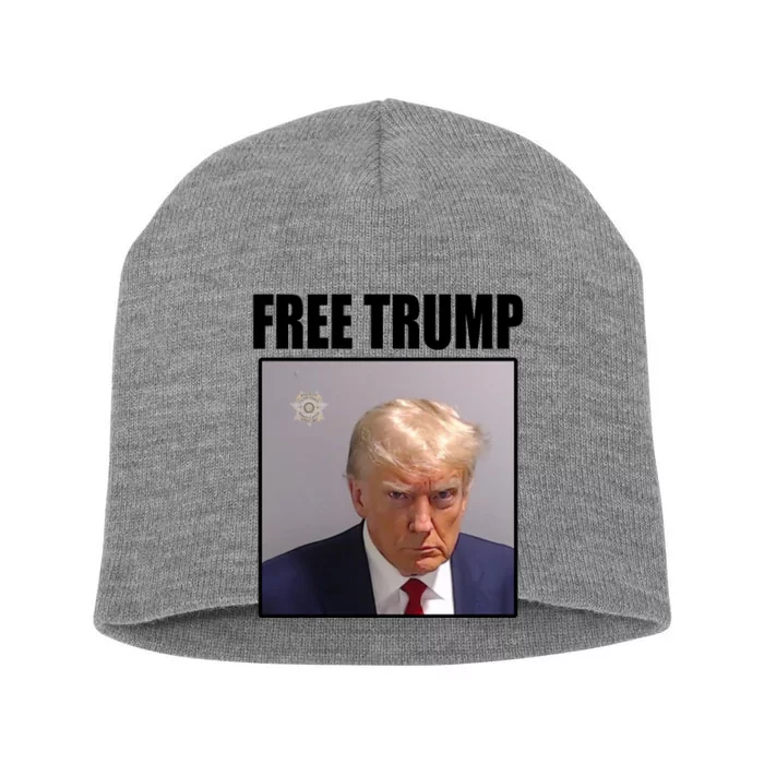 Free Donald Trump Mugshot Election Short Acrylic Beanie