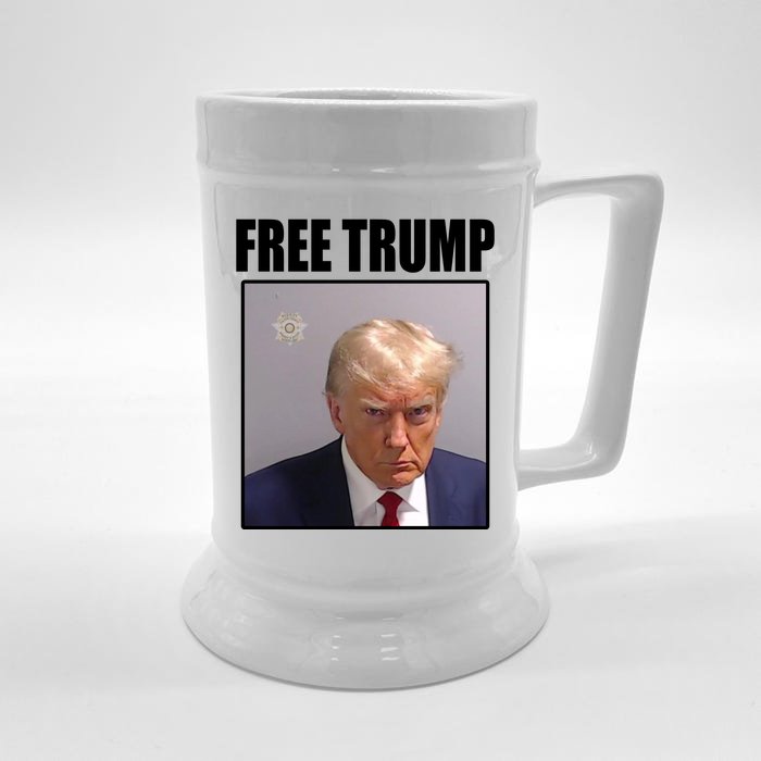 Free Donald Trump Mugshot Election Front & Back Beer Stein