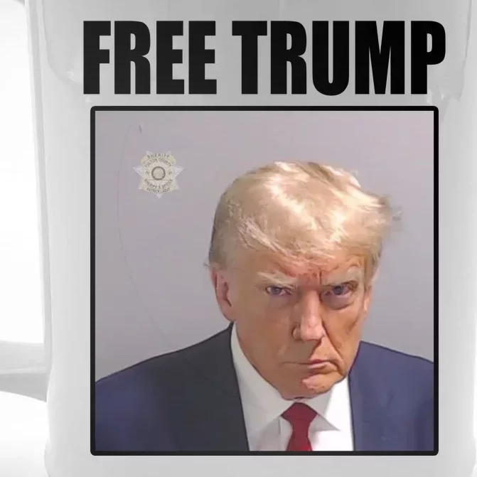 Free Donald Trump Mugshot Election Front & Back Beer Stein