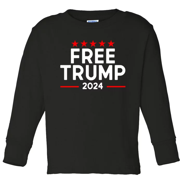 Free Donald Trump Republican Support Toddler Long Sleeve Shirt