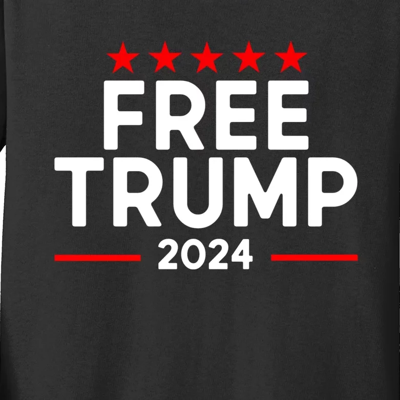 Free Donald Trump Republican Support Kids Long Sleeve Shirt