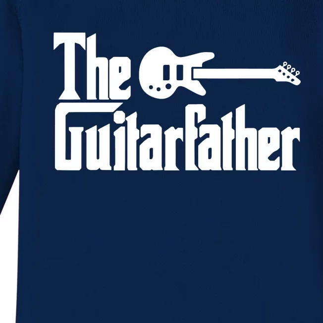 Fathers Day The Guitarfather Musician Guitarist Dad Gift Baby Long Sleeve Bodysuit