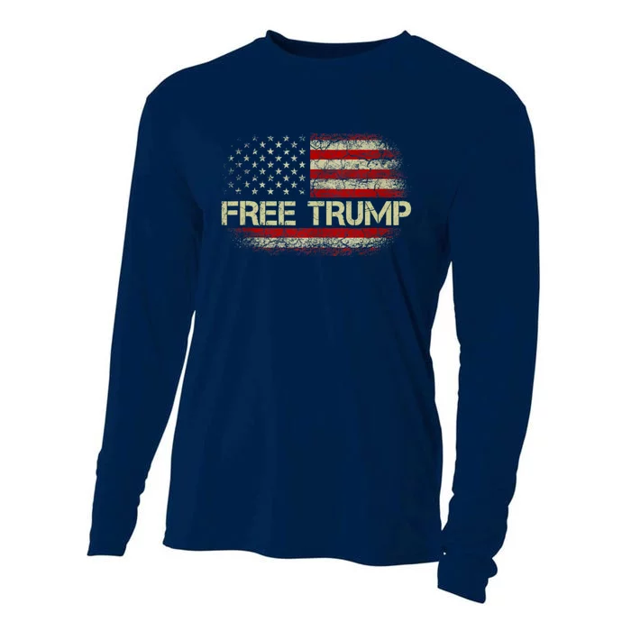 Free Donald Trump Republican Support Cooling Performance Long Sleeve Crew