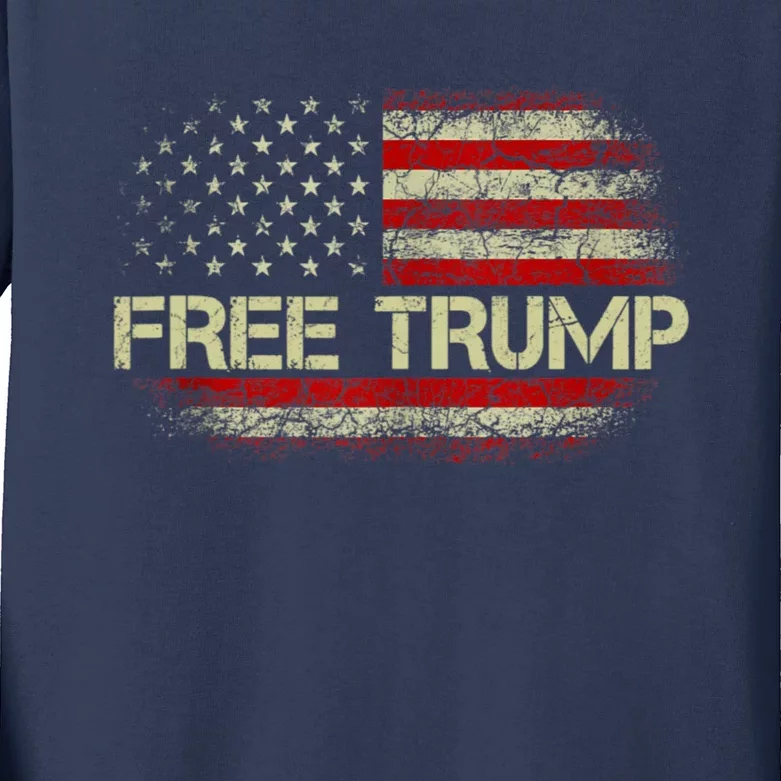 Free Donald Trump Republican Support Kids Long Sleeve Shirt