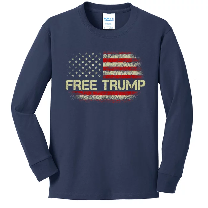 Free Donald Trump Republican Support Kids Long Sleeve Shirt