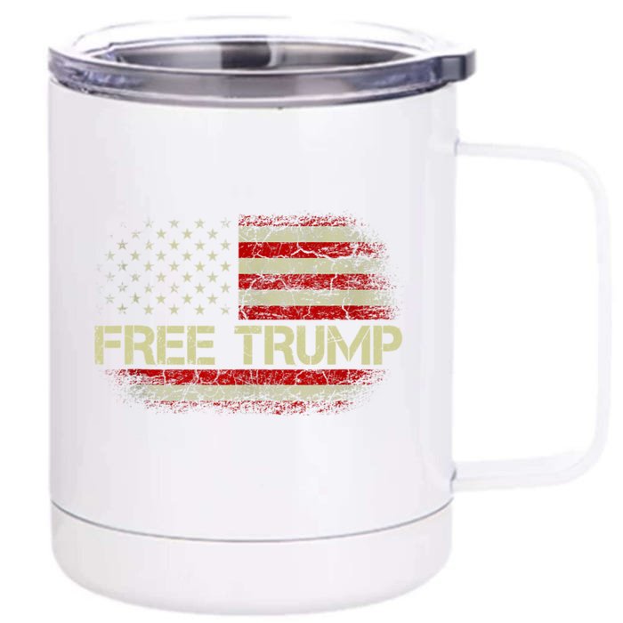 Free Donald Trump Republican Support Front & Back 12oz Stainless Steel Tumbler Cup