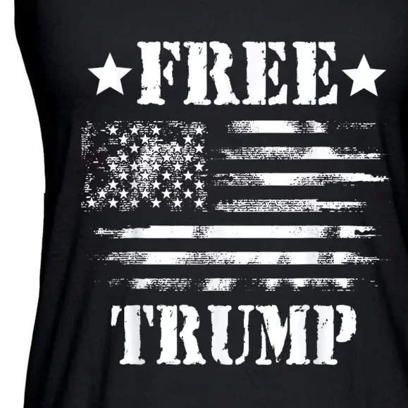 Free Donald Trump Republican Support Ladies Essential Flowy Tank