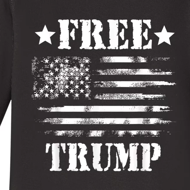 Free Donald Trump Republican Support Baby Long Sleeve Bodysuit