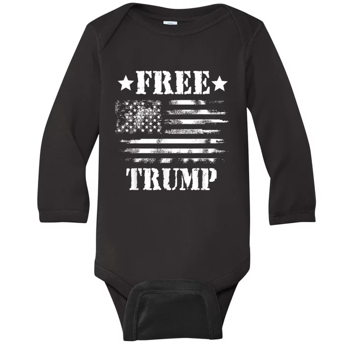 Free Donald Trump Republican Support Baby Long Sleeve Bodysuit