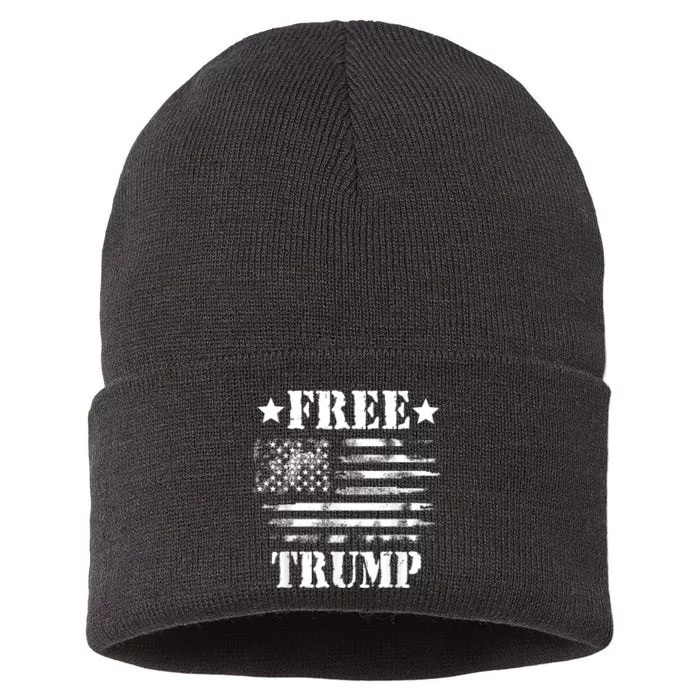 Free Donald Trump Republican Support Sustainable Knit Beanie