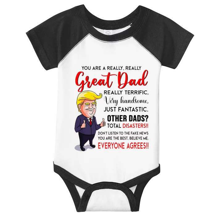 Funny Donald Trump YouRe A Great Dad Dad Life Infant Baby Jersey Bodysuit