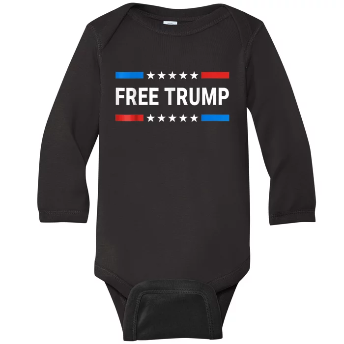 Free Donald Trump Republican Support Baby Long Sleeve Bodysuit