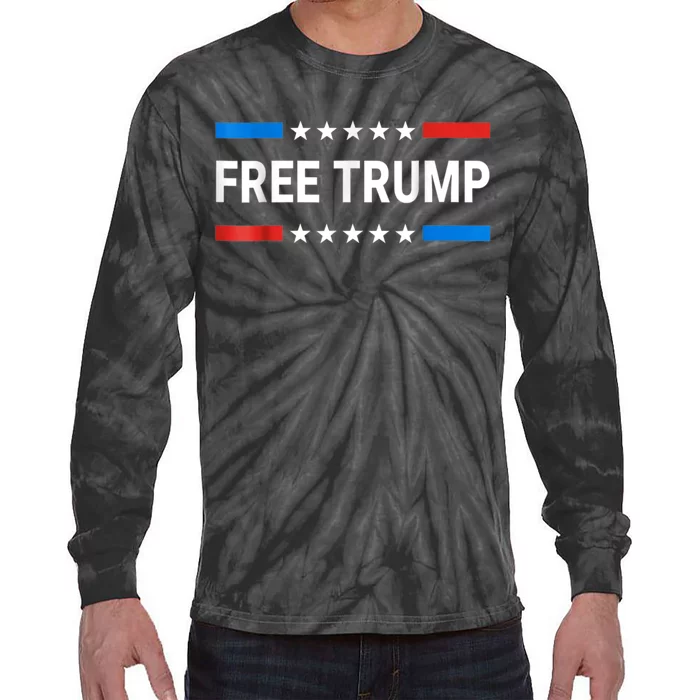 Free Donald Trump Republican Support Tie-Dye Long Sleeve Shirt