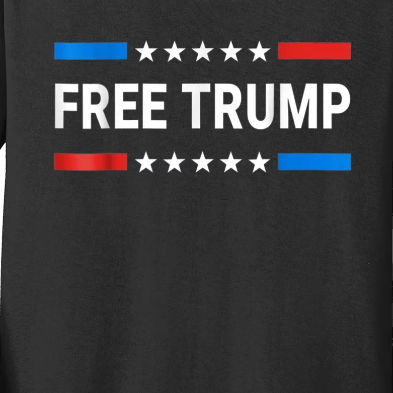 Free Donald Trump Republican Support Kids Long Sleeve Shirt