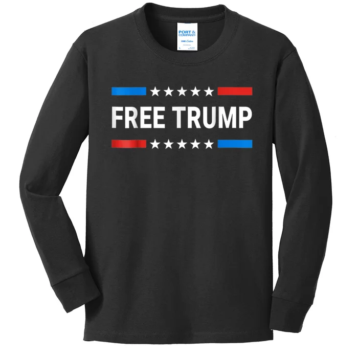 Free Donald Trump Republican Support Kids Long Sleeve Shirt