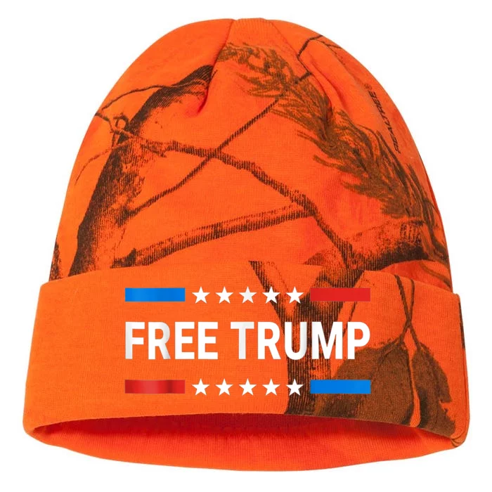 Free Donald Trump Republican Support Kati - 12in Camo Beanie