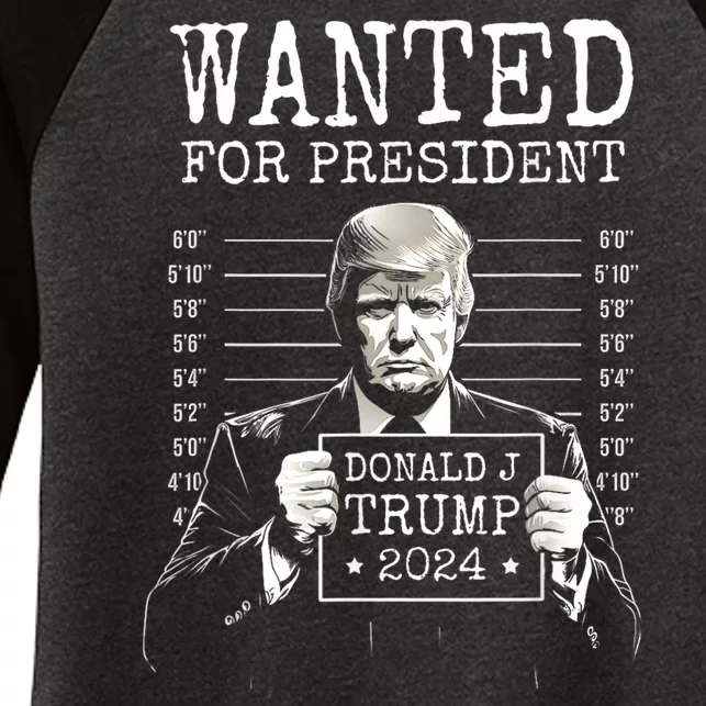 Free Donald Trump Mugshot Women's Tri-Blend 3/4-Sleeve Raglan Shirt