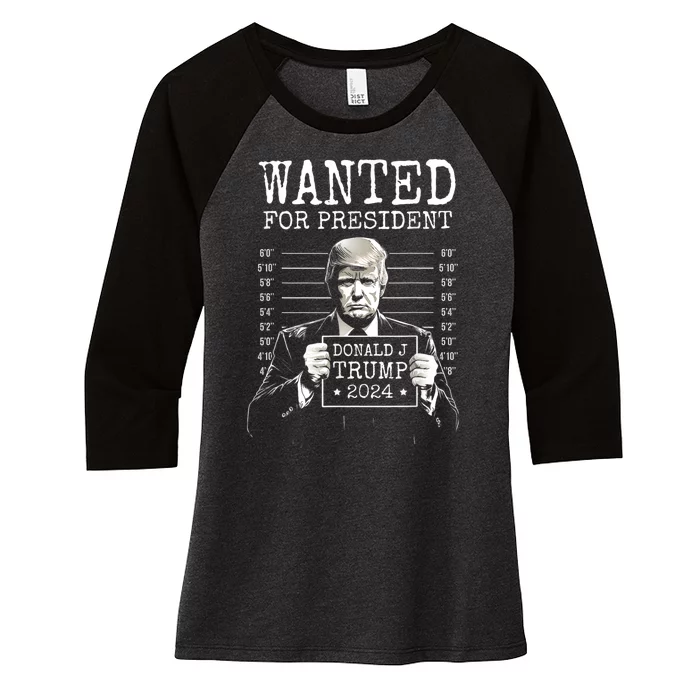 Free Donald Trump Mugshot Women's Tri-Blend 3/4-Sleeve Raglan Shirt