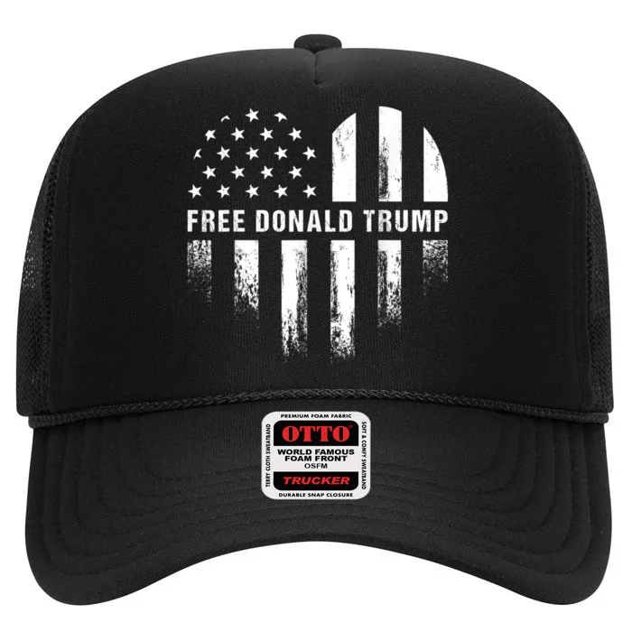 Free Donald Trump Republican Support High Crown Mesh Trucker Hat