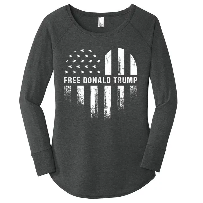 Free Donald Trump Republican Support Women's Perfect Tri Tunic Long Sleeve Shirt