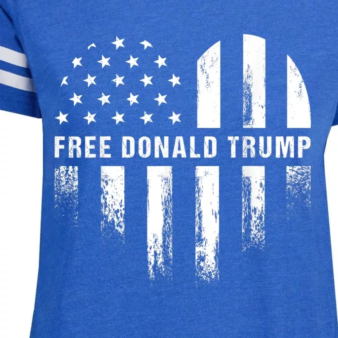 Free Donald Trump Republican Support Enza Ladies Jersey Football T-Shirt