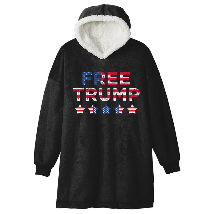 Free Donald Trump Republican Support Hooded Wearable Blanket