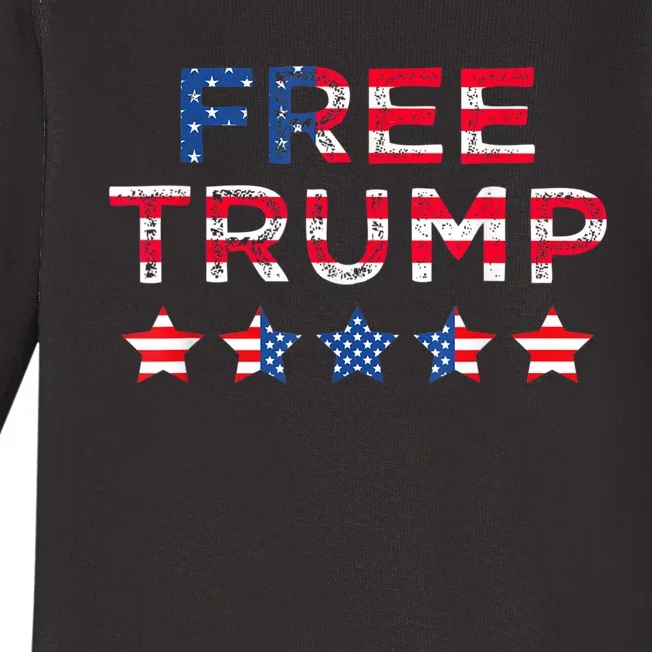 Free Donald Trump Republican Support Baby Long Sleeve Bodysuit