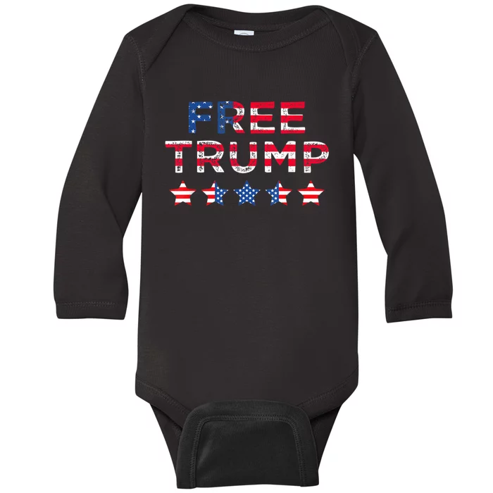 Free Donald Trump Republican Support Baby Long Sleeve Bodysuit