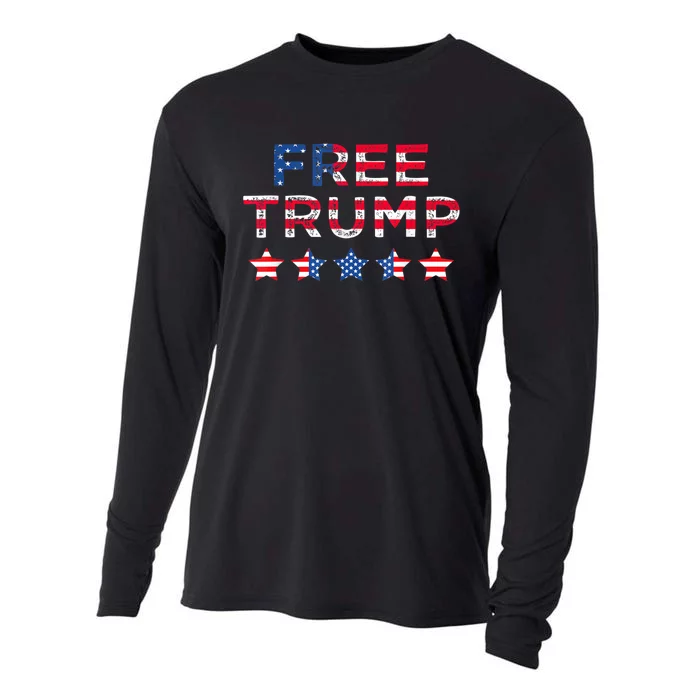 Free Donald Trump Republican Support Cooling Performance Long Sleeve Crew