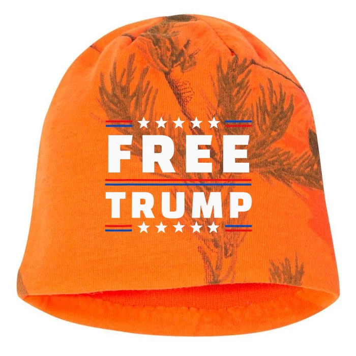 Free Donald Trump Republican Support Kati - Camo Knit Beanie