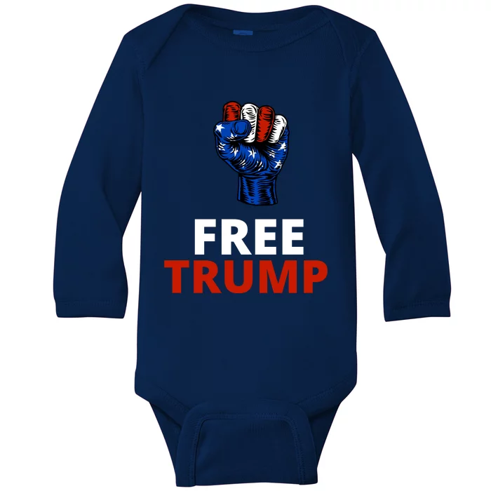 Free Donald Trump Free Trump Republican Support Baby Long Sleeve Bodysuit