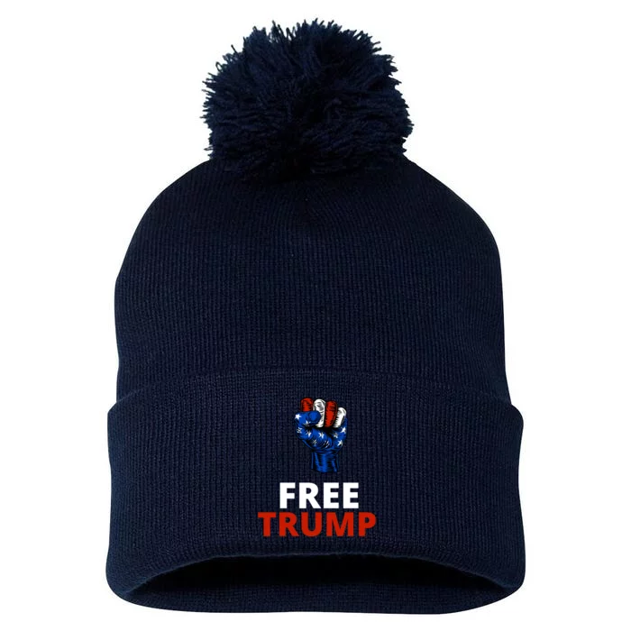 Free Donald Trump Free Trump Republican Support Pom Pom 12in Knit Beanie