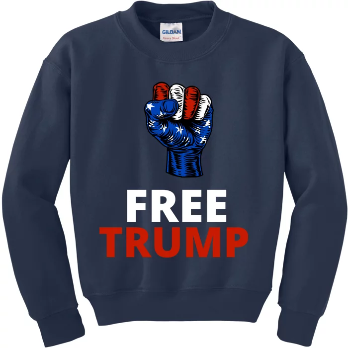 Free Donald Trump Free Trump Republican Support Kids Sweatshirt