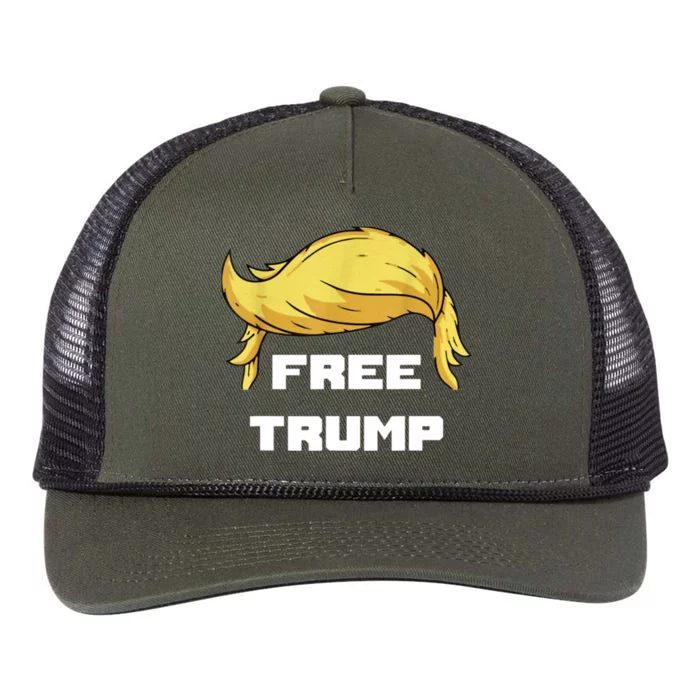 Free Donald Trump Republican Support Retro Rope Trucker Hat Cap