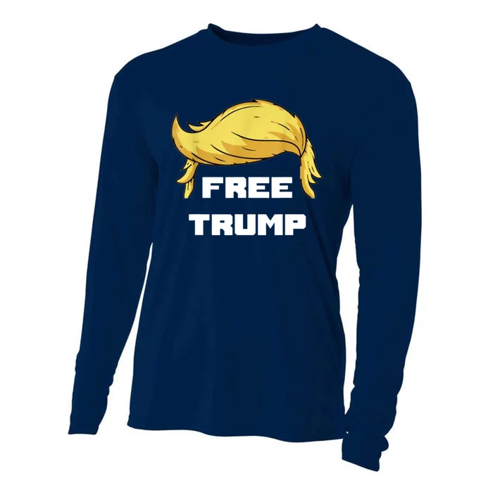 Free Donald Trump Republican Support Cooling Performance Long Sleeve Crew