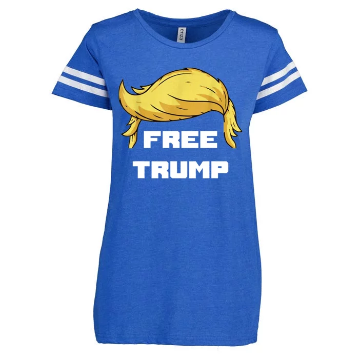 Free Donald Trump Republican Support Enza Ladies Jersey Football T-Shirt