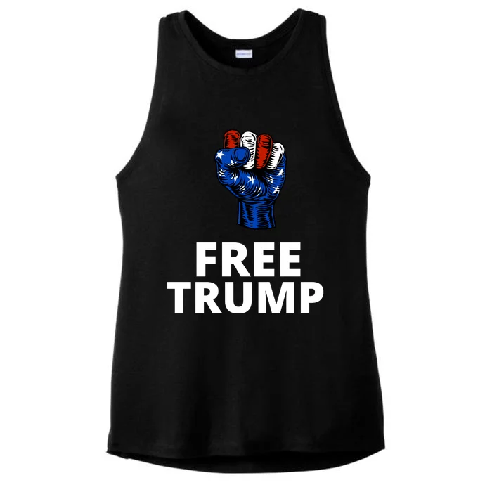 Free Donald Trump Free Trump Republican Support Ladies Tri-Blend Wicking Tank