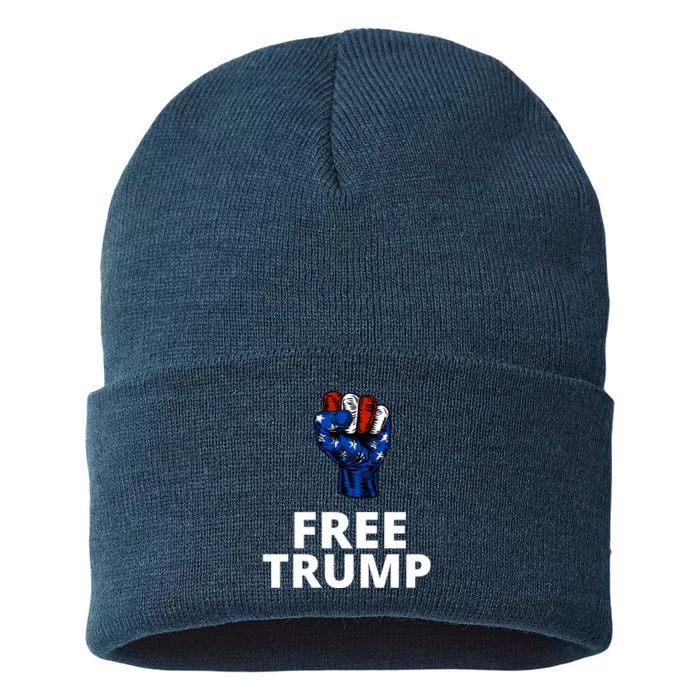 Free Donald Trump Free Trump Republican Support Sustainable Knit Beanie