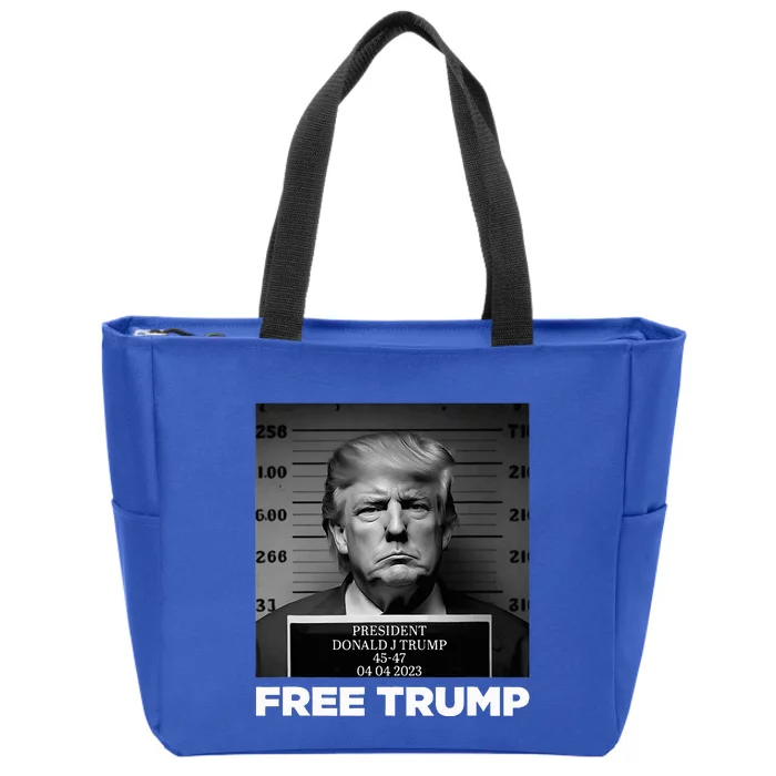 Free Donald Trump Mugshot Zip Tote Bag