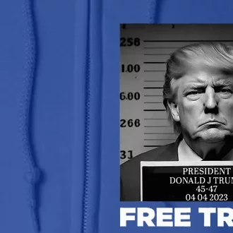 Free Donald Trump Mugshot Full Zip Hoodie