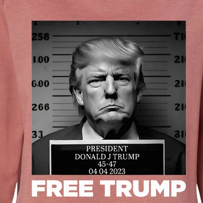 Free Donald Trump Mugshot Womens California Wash Sweatshirt