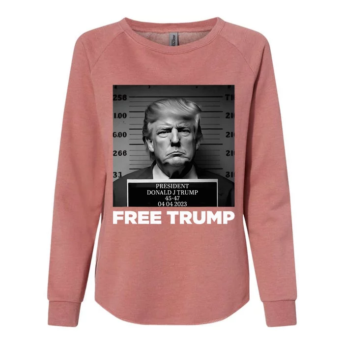 Free Donald Trump Mugshot Womens California Wash Sweatshirt