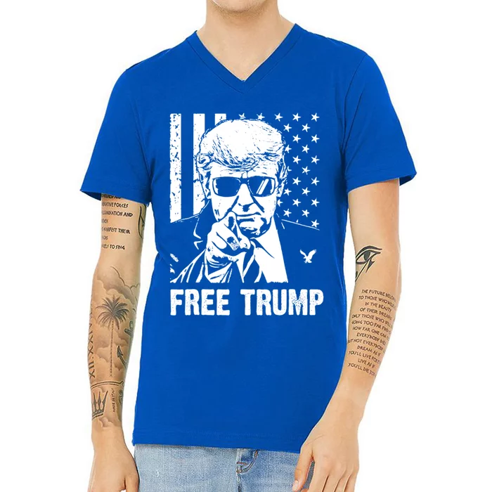 Free Donald Trump Republican Support V-Neck T-Shirt