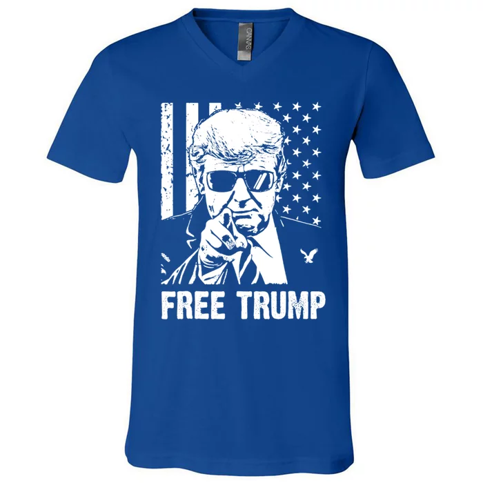 Free Donald Trump Republican Support V-Neck T-Shirt