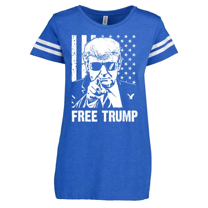 Free Donald Trump Republican Support Enza Ladies Jersey Football T-Shirt