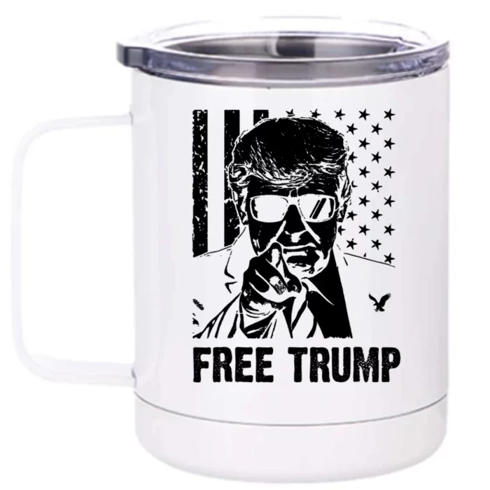 Free Donald Trump Republican Support Front & Back 12oz Stainless Steel Tumbler Cup